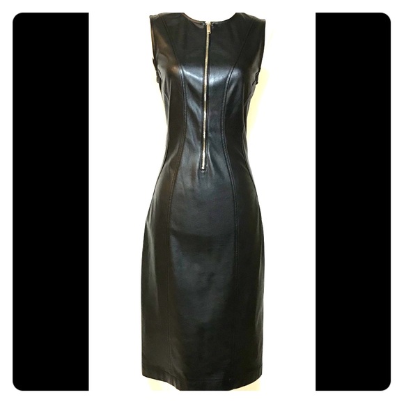 Donna Karan Dresses & Skirts - DONNA KARAN:  Beautiful black soft leather dress.